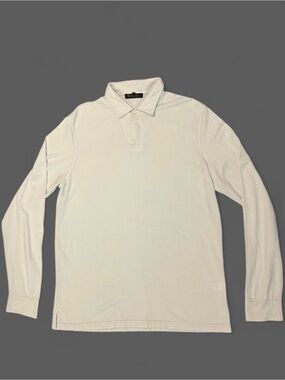 Loro Piana Men’s Long Sleeve Cotton Piqué Polo Shirt - L